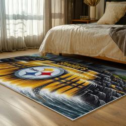 NFL Pittsburgh Steelers Football Team Logo Sport Carpet Area Rug Home Decor Gift PSW234
