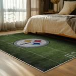 nfl pittsburgh steelers football team logo sport carpet area rug home decor bed room psw240