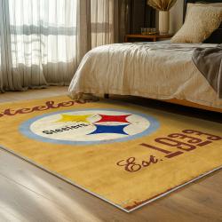 NFL Pittsburgh Steelers Football Team Logo Sport Carpet Area Rug Home Decor Gift PSW241
