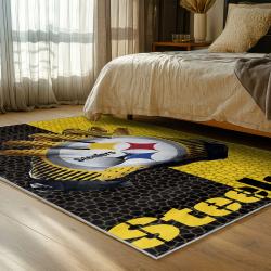 NFL Pittsburgh Steelers Football Team Logo Sport Carpet Area Rug Home Decor Gift PSW249