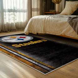 NFL Pittsburgh Steelers Football Team Logo Sport Carpet Area Rug Home Decor Gift PSW250