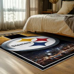 NFL Pittsburgh Steelers Football Team Logo Sport Carpet Area Rug Home Decor Gift PSW253