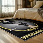 nfl pittsburgh steelers football team logo sport carpet area rug home decor bed room psw255