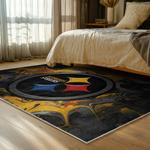 nfl pittsburgh steelers football team logo sport carpet area rug home decor bed room psw261