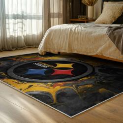 NFL Pittsburgh Steelers Football Team Logo Sport Carpet Area Rug Home Decor Gift PSW261