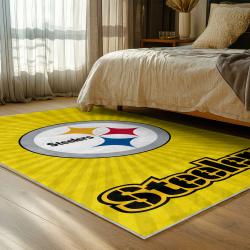 NFL Pittsburgh Steelers Football Team Logo Sport Carpet Area Rug Home Decor Gift PSW266