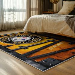 NFL Pittsburgh Steelers Football Team Logo Sport Carpet Area Rug Home Decor Gift PSW267