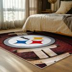 nfl pittsburgh steelers football team logo sport carpet area rug home decor bed room psw274