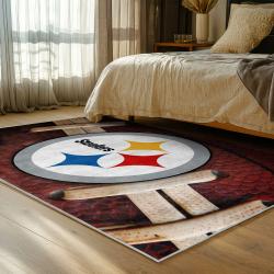 NFL Pittsburgh Steelers Football Team Logo Sport Carpet Area Rug Home Decor Gift PSW274