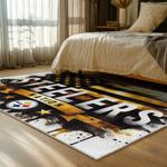 nfl pittsburgh steelers football team logo sport carpet area rug home decor bed room psw275