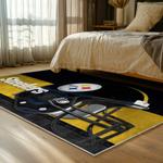nfl pittsburgh steelers football team logo sport carpet area rug home decor bed room psw276