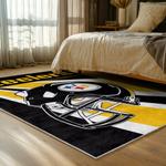 nfl pittsburgh steelers football team logo sport carpet area rug home decor bed room psw282