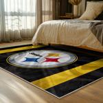 nfl pittsburgh steelers football team logo sport carpet area rug home decor bed room psw284