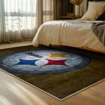 nfl pittsburgh steelers football team logo sport carpet area rug home decor bed room psw288
