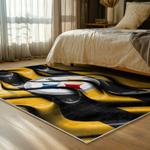 nfl pittsburgh steelers football team logo sport carpet area rug home decor bed room psw292
