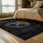 nfl pittsburgh steelers football team logo sport carpet area rug home decor bed room psw298
