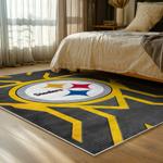 nfl pittsburgh steelers football team logo sport carpet area rug home decor bed room psw87