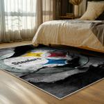 nfl pittsburgh steelers football team logo sport carpet area rug home decor bed room psw91