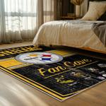 nfl pittsburgh steelers football team logo sport carpet area rug home decor bed room psw92