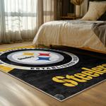 nfl pittsburgh steelers football team logo sport carpet area rug home decor bed room psw99