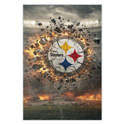 nfl pittsburgh steelers football team logo sport carpet area rug home decor gift psw119