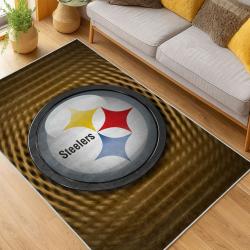 nfl pittsburgh steelers football team logo sport carpet area rug home decor living room psw113