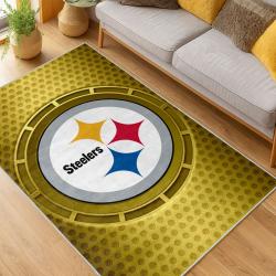 nfl pittsburgh steelers football team logo sport carpet area rug home decor living room psw121