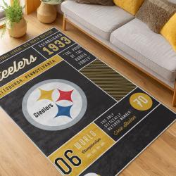 nfl pittsburgh steelers football team logo sport carpet area rug home decor living room psw128