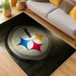 nfl pittsburgh steelers football team logo sport carpet area rug home decor living room psw130