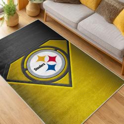 nfl pittsburgh steelers football team logo sport carpet area rug home decor living room psw133