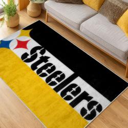 nfl pittsburgh steelers football team logo sport carpet area rug home decor living room psw137