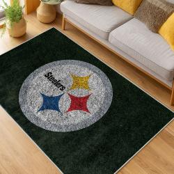nfl pittsburgh steelers football team logo sport carpet area rug home decor living room psw138