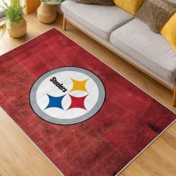 nfl pittsburgh steelers football team logo sport carpet area rug home decor living room psw139
