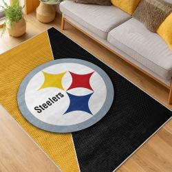 nfl pittsburgh steelers football team logo sport carpet area rug home decor living room psw141