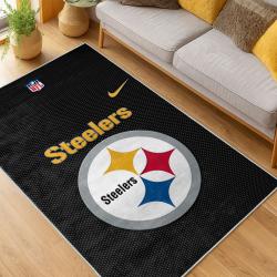 nfl pittsburgh steelers football team logo sport carpet area rug home decor living room psw148