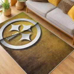 nfl pittsburgh steelers football team logo sport carpet area rug home decor living room psw152
