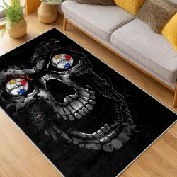 nfl pittsburgh steelers football team logo sport carpet area rug home decor living room psw153