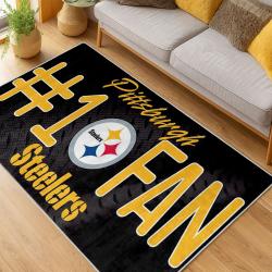 nfl pittsburgh steelers football team logo sport carpet area rug home decor living room psw159