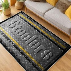 nfl pittsburgh steelers football team logo sport carpet area rug home decor living room psw160