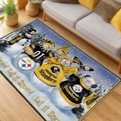 nfl pittsburgh steelers football team logo sport carpet area rug home decor living room psw162