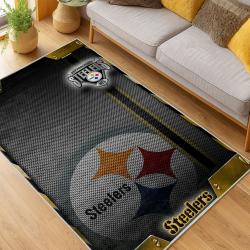 nfl pittsburgh steelers football team logo sport carpet area rug home decor living room psw163
