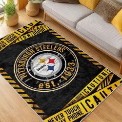 nfl pittsburgh steelers football team logo sport carpet area rug home decor living room psw168