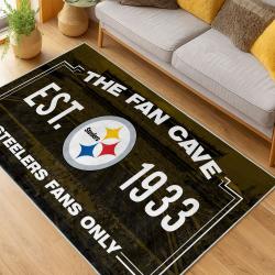 nfl pittsburgh steelers football team logo sport carpet area rug home decor living room psw170