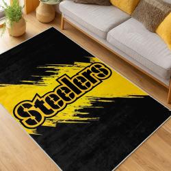 nfl pittsburgh steelers football team logo sport carpet area rug home decor living room psw172