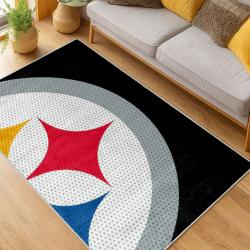 nfl pittsburgh steelers football team logo sport carpet area rug home decor living room psw188