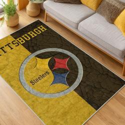 nfl pittsburgh steelers football team logo sport carpet area rug home decor living room psw191