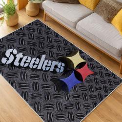 nfl pittsburgh steelers football team logo sport carpet area rug home decor living room psw192