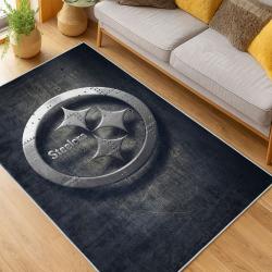 nfl pittsburgh steelers football team logo sport carpet area rug home decor living room psw194