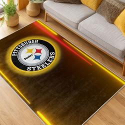 nfl pittsburgh steelers football team logo sport carpet area rug home decor living room psw197