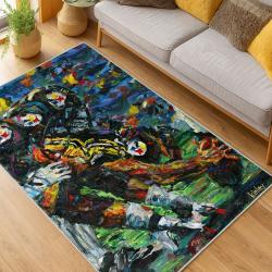 nfl pittsburgh steelers football team logo sport carpet area rug home decor living room psw198